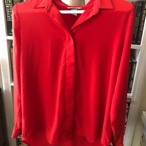 H&M red long sleeve blouse